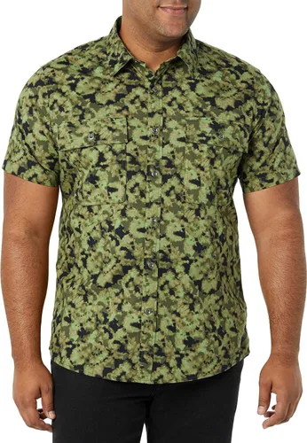 Vista 4 de Tienda Essentials Camisa de utilidad de dos bolsillos de manga corta ajustada para hombre (anteriormente Goodthreads)