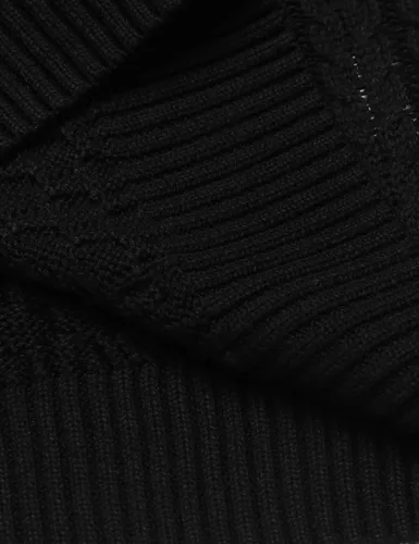 Vista 6 de Coofandy Suéter de cuello alto ajustado para hombre suéter de punto trenzado casual