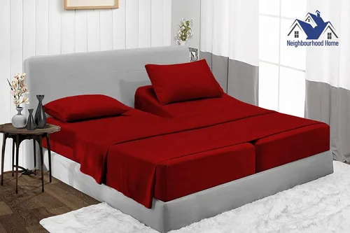 Vista 2 de Juego de sábanas de algodón egipcio Split Queen para cama ajustable de 22 pulgadas con bolsillo extra profundo - 1000 hilos, 100% algodón egipcio