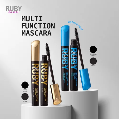 Vista 7 de Ruby Kisses - Máscara multifunción resistente al agua, alargamiento voluminizador Blackest Black