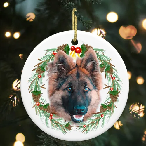 Vista 12 de Colgante de perro esquimal americano de 3 pulgadas para decoración de árbol de Navidad, bonito adorno de día festivo para cachorros, regalos