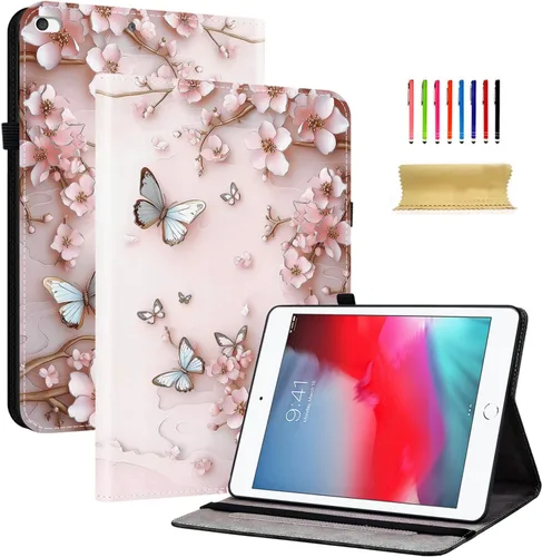 Vista 22 de Dteck Funda para iPad mini 5/4/3/2/1, elegante y ligera de cuero sintético tipo folio con cartera, funda inteligente