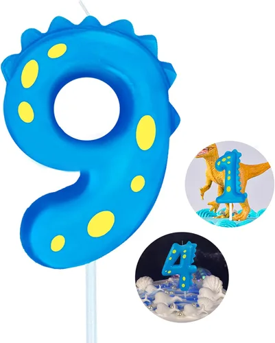 Vista 27 de Velas de cumpleaños con número (0 velas rojas) con forma de dinosaurio, velas de pastel de feliz cumpleaños para decoración de fiesta de cumpleaños