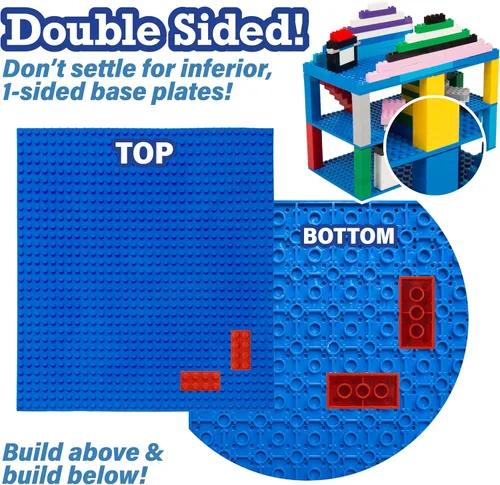 Vista 4 de Placas base clásicas para ladrillos de construcción, placas azules de 10 x