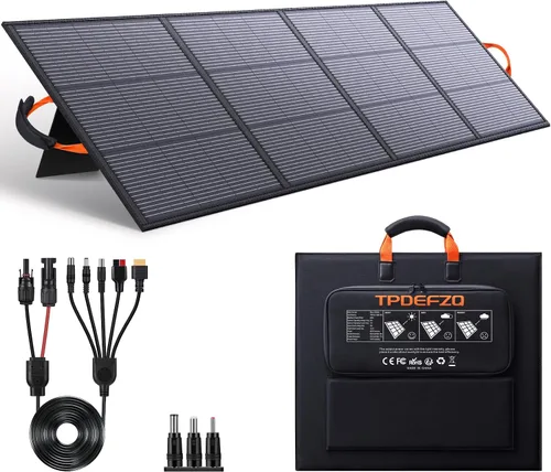 Vista 11 de Panel solar de 100 W, paneles solares portátiles tipo N 16BB para central eléctrica, panel solar plegable, QC3.0 USB-A y tipo C, 25% de alta