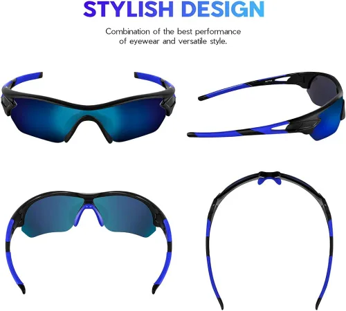 Vista 2 de Lentes de sol polarizados para hombres y mujeres jóvenes de béisbol ciclismo correr conducir pesca golf motocicletas lentes TAC UV400