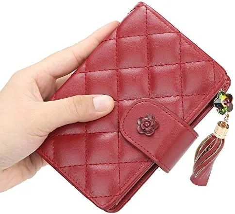 Vista 2 de Monedero de cuero de las mujeres Bifold Nlocking señoras con titular de la tarjeta ventana monedero