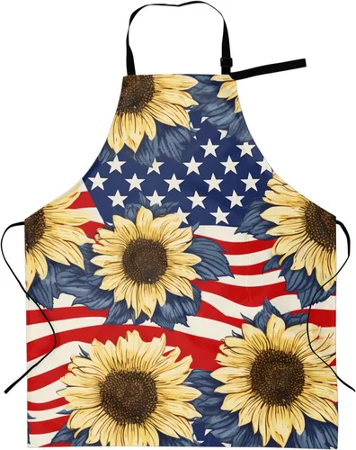 Vista 30 de Delantales florales azules para el hogar, 2 bolsillos, 33 x 28 pulgadas, para hombres y mujeres, diseño floral gris, impermeable, para manualidades