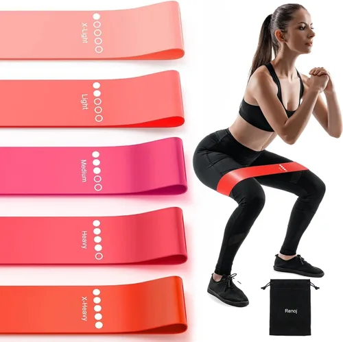 Vista 8 de Resistance Bands for Working Out, 5-Pack Elastic Exercise Bands for Strength Training, Stretching, Workout; Home Gym Equipment for Women Men