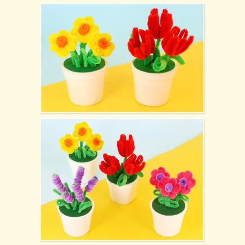 Vista 4 de 200 limpiapipas de felpilla roja para decoración de manualidades (0.236 in x 12 pulgadas)