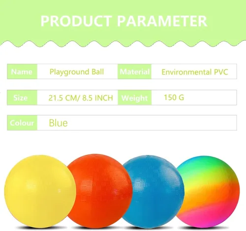 Vista 3 de Playground Ball, 8.5 Inch Kickball for Kids Adults Indoor & Outdoor Dodgeball Handball Four Square Ball Schoolyard Game