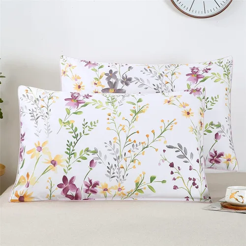 Vista 20 de YOU SA Juego de 2 fundas de almohada 100% algodón con patrón de flores, cierre de sobre, funda de almohada final (estándar, color 10)