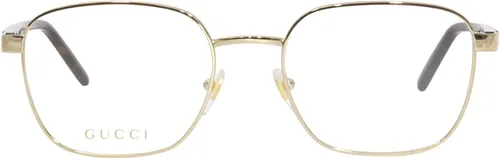 Vista 2 de Gucci GG1161O 002 - Lentes cuadrados dorados para hombre, Dorado Transparente Habana
