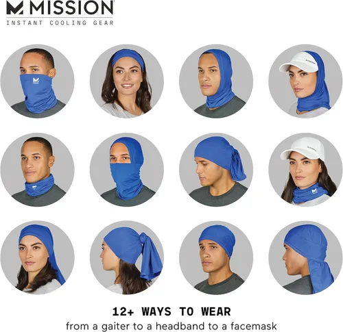 Vista 5 de MISSION Cooling Neck Gaiter 12 Ways To Wears Face Mask UPF 50 Cools when Wet