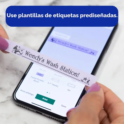 Vista 6 de Brother P-Touch Cube - Etiquetadora para teléfono inteligente, tecnología inalámbrica Bluetooth, múltiples plantillas disponibles, compatible