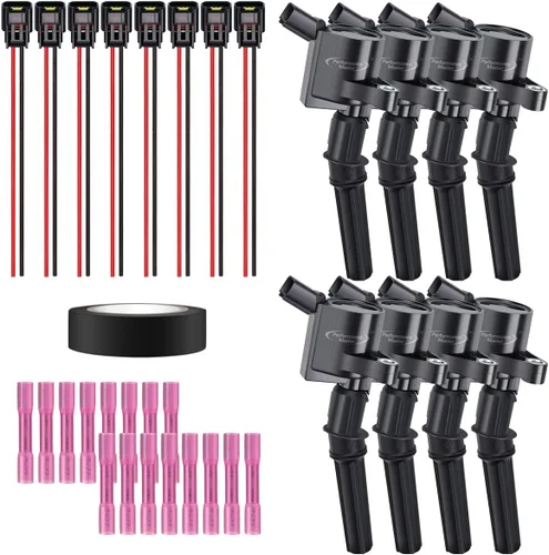 Vista 14 de Juego de 4 bobinas de encendido y arnés de cableado con conector pigtail compatible con Accord Odyssey Acura Saturn 3.0L 3.2L 3.5L V6 C1221 UF242