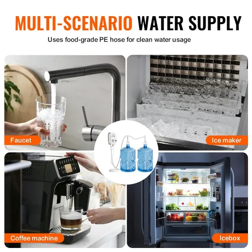 Vista 7 de VEVOR Sistema de bomba dispensador de agua embotellada, sistema de dispensación de 2 x 5 galones, dispensador eléctrico automático de agua, bomba