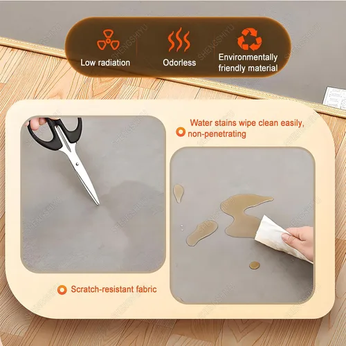 Vista 3 de Heated Carpet,Electric Floor Heating,Indoor Circulating Heat,Adjustable Temperature,Durables PVC,Creates a Warm Space for Family (100×100cm)