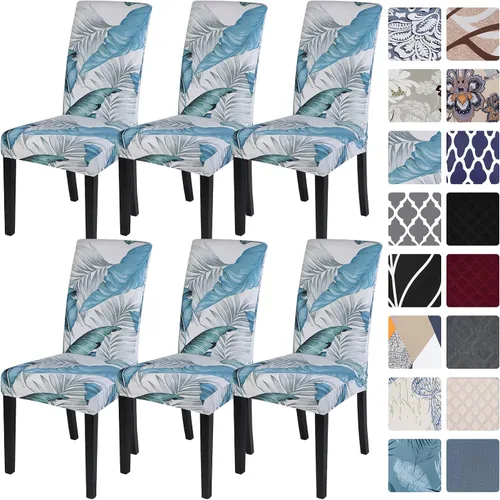 Vista 70 de SearchI Juego de 2 fundas elásticas para sillas Parsons de comedor, fundas elásticas con estampado de elastano, extraíbles, lavables, fundas
