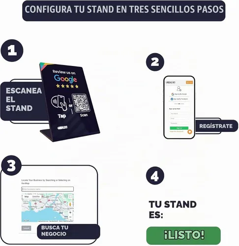 Vista 6 de Soporte para reseñas de Google - Incrementa reseñas con soporte reutilizable para tarjeta de reseña de Google y soporte para código QR - Sin