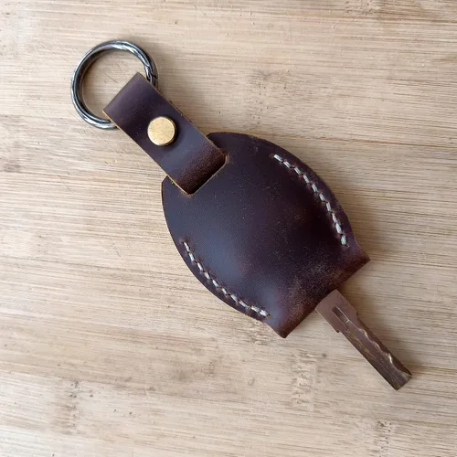 Vista 5 de Handmade Keychain Leather Protective Key Holder Large Capacity Protective Case Key Cover Protective Case Keychain