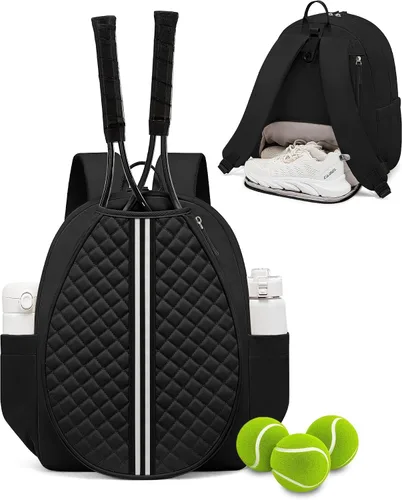 Vista 26 de Mochila de tenis Sucipi, mochila de tenis acolchada con bandolera cruzada, bolsas para raquetas de tenis resistentes al agua para mujeres y hombres