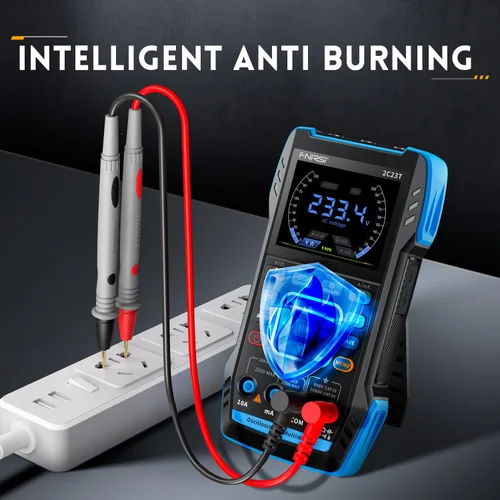 Vista 5 de FNIRSI 2C23T Osciloscopio portátil multifunción de 3 en 1, generador DDS, 2 canales, ancho de banda de 10 MHz, frecuencia de muestreo de 50 MSa/s