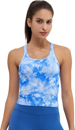 Vista 67 de sphinx cat - Camiseta corta de entrenamiento para mujer, camiseta sin mangas, acanalada, con espalda cruzada y brasier integrado