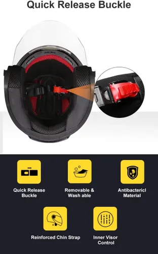 Vista 8 de Casco de moto abierto DOT, modelo PM-768