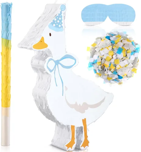 Vista 7 de Juego de pesca de piñata de pez verde, piñata oceánico bajo el mar, suministros para decoración de fiesta de adultos con palo de murciélago