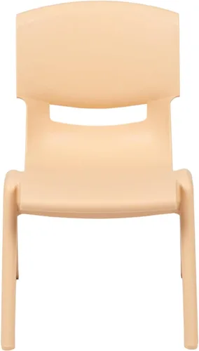 Vista 77 de Flash Furniture - Silla escolar apilable de plástico azul con altura de asiento de 10 1/2 pulgadas Construcción duradera, uso comercial