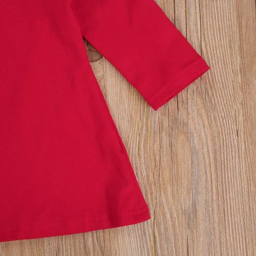 Vista 6 de Baby Girl 'sOne-Piece Skirt Long Sleeve Ruffled Shoulder and Elegant Dress for Little Girls