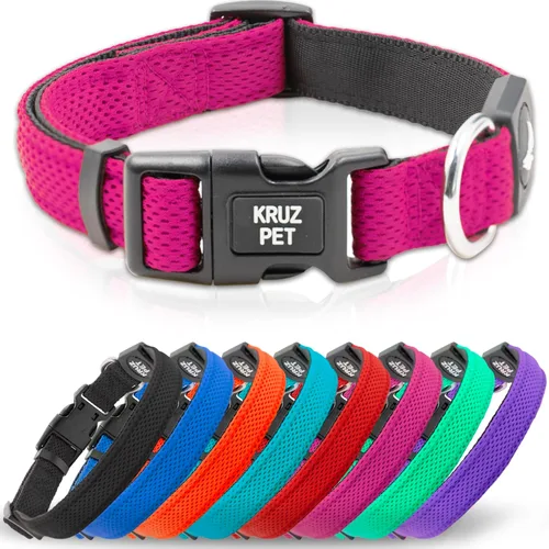 Vista 12 de Kruz Collar de perro para perros pequeños (ancho - 5/8 pulgadas, cuello - 8-12 pulgadas) banda ajustable para el cuello para mascotas con acolchado