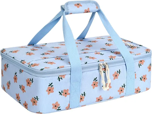 Vista 10 de Porta cacerolas aislado, porta ollas portátil para alimentos calientes o fríos, bolsa de lasaña para almuerzo para fiestas de comida, se adapta a