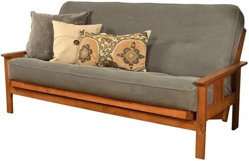 Vista 12 de Kodiak Furniture Colchón de futón de resorte de 8 pulgadas, tamaño matrimonial, colchón para sofá cama, lino aguamarina, marco no incluido