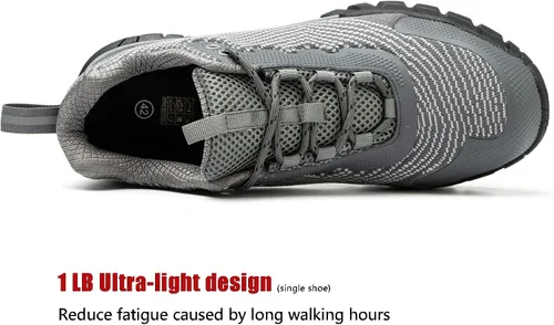 Vista 21 de ulogu Zapatos de senderismo impermeables para hombres y mujeres, cómodos, ligeros, antideslizantes, para caminar todo el día, para trabajar y caminar