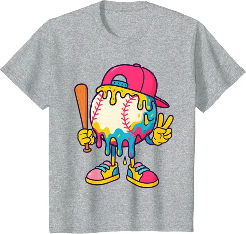 Vista 6 de Camiseta de béisbol Ice Cream Drip Youth Back To School Baseball Stuff