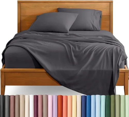 Vista 29 de Bare Home Juego de Sábanas Twin - Sábanas de Cama de Microfibra Ultra-Suave 1800 - Doble Cepillado - Bolsillos Profundos - Ajuste Fácil - Extra