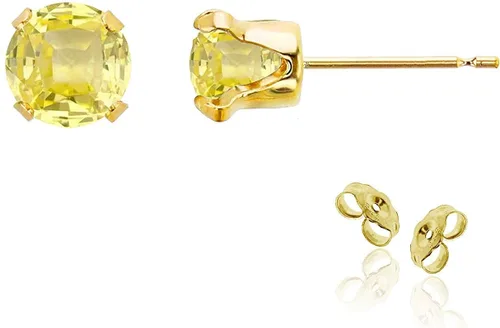Vista 22 de Aretes de tuerca de plata de ley 925 chapados en oro de 14 quilates macizo, oro amarillo, blanco o rosa de 0.236 in Amatista