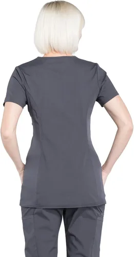 Vista 2 de Cherokee Women's Maternity Scrub Top with 3 Pockets Mock Wrap WW685
