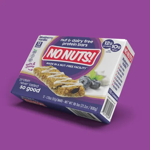 Vista 4 de ¡No Nuts! Barras de proteínas veganas 100% sin nueces, sin lácteos, arándanos y vainilla, orgánicas, kosher, sin huevos, sin OGM y sin lácteos