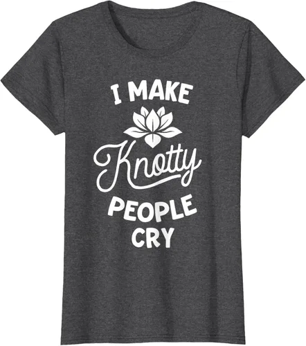 Vista 6 de Camiseta divertida de terapia de masaje I Make Knotty People Cry, Negro, S