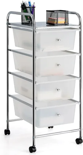 Vista 21 de Giantex Carro Organizador con 6 Cajones, con Ruedas, para Herramientas, Papel de Recortes, Hogar, Oficina, Escuela, Carro Utilitario Móvil Multiusos