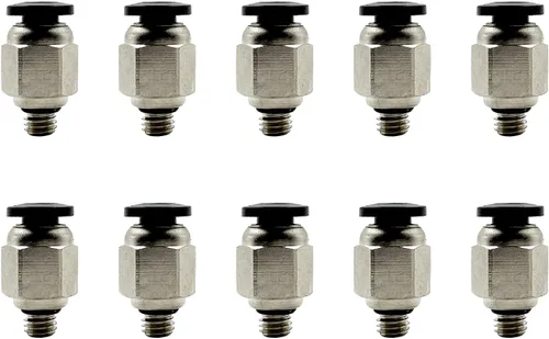 Vista 12 de 1/8 "PT rosca macho 0.157 in recto empuje neumático en conectores de montaje rápido para tubo PETF 10 unids