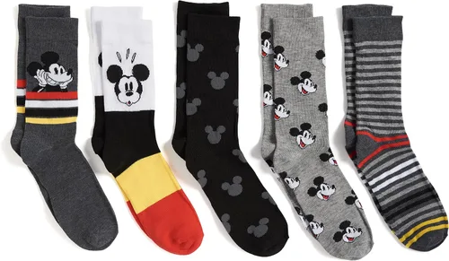 Vista 3 de Disney mens Mickey Mouse 5 Pack Crew Socks