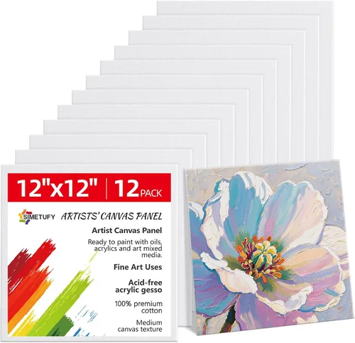 Vista 14 de Simetufy Paquete de 12 Tableros de Lienzo Pequeños para Pintura de 4 x 6 pulgadas - Paneles de Mini Lienzo de 100% Algodón sin Ácidos Imprimados