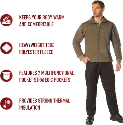 Vista 8 de Rothco Spec Ops - Chaqueta de forro polar táctica, ideal para usar en capas