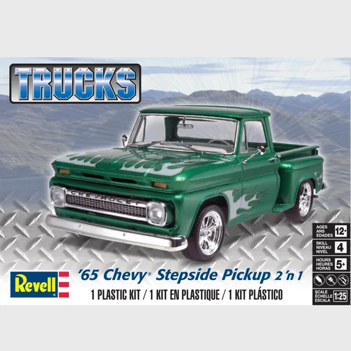 Vista 8 de Pickup Chevy Stepside 2 N1 del '65, Verde, de Revell