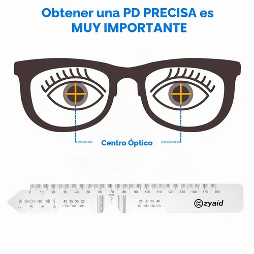 Vista 3 de Ezyaid Regla PD con manual de instrucciones – Regla de distancia pupilar para medición de distancia de pupila, herramienta de medición de PD
