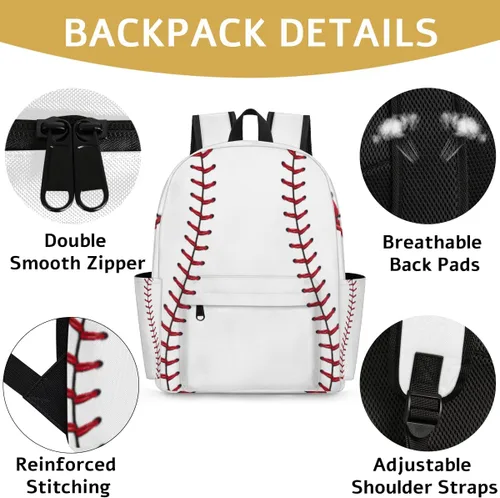 Vista 2 de Mochila para niños y niñas, mochilas infantiles para preescolar, jardín de infantes, escuela primaria, bolsas escolares duraderas, Béisbol, Mochilas